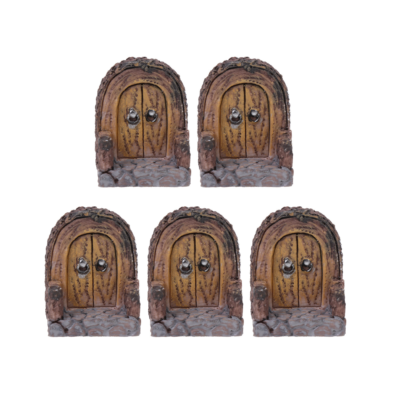 Resin Craft Supplies - 5Pcs Resin Courtyard Door Decorations Mini