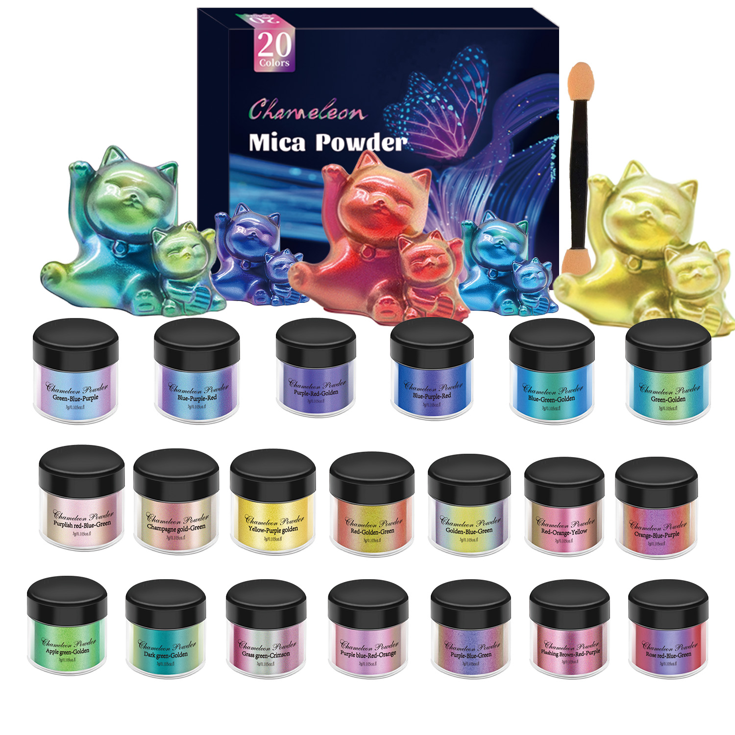 10/20pcs Mirror Chameleons Pig – обзор и цена Resin Pigment Set