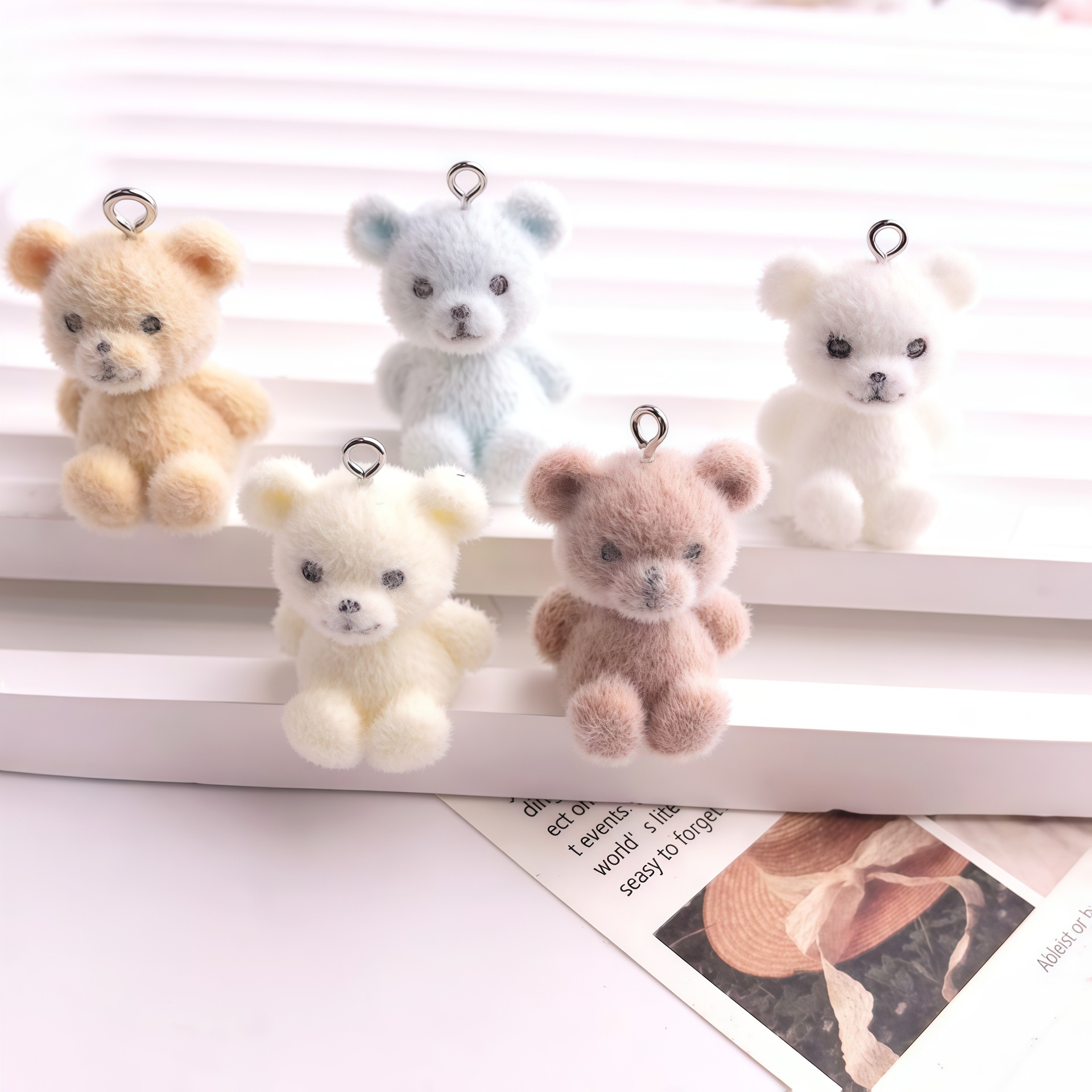 5pcs 3D Flocked Bear Resin Cha – обзор и цена Resin Craft Projects