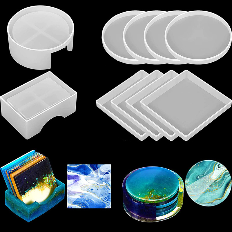 5Pcs/Set DlY Epoxy Resin Cup C – обзор и цена Coaster Mold Round