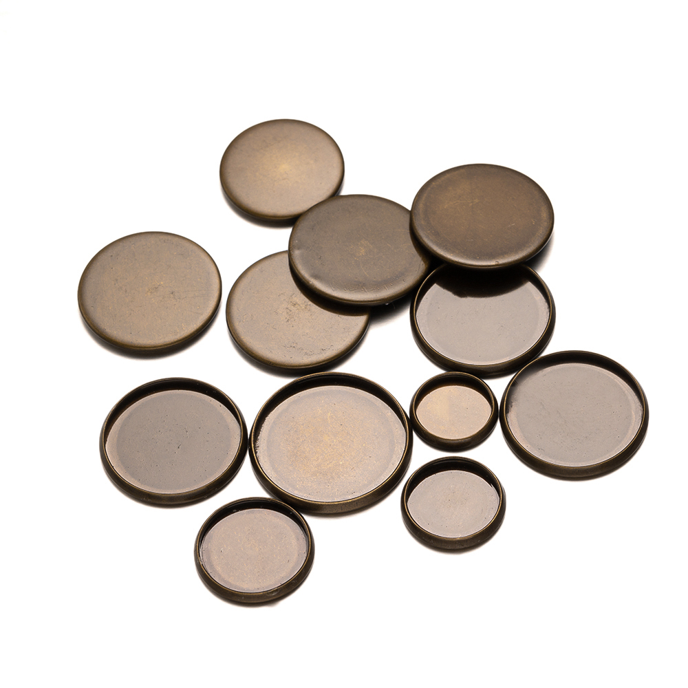 20pcs Antique Bronze Flat Roun – обзор и цена Bezels Set Pendant