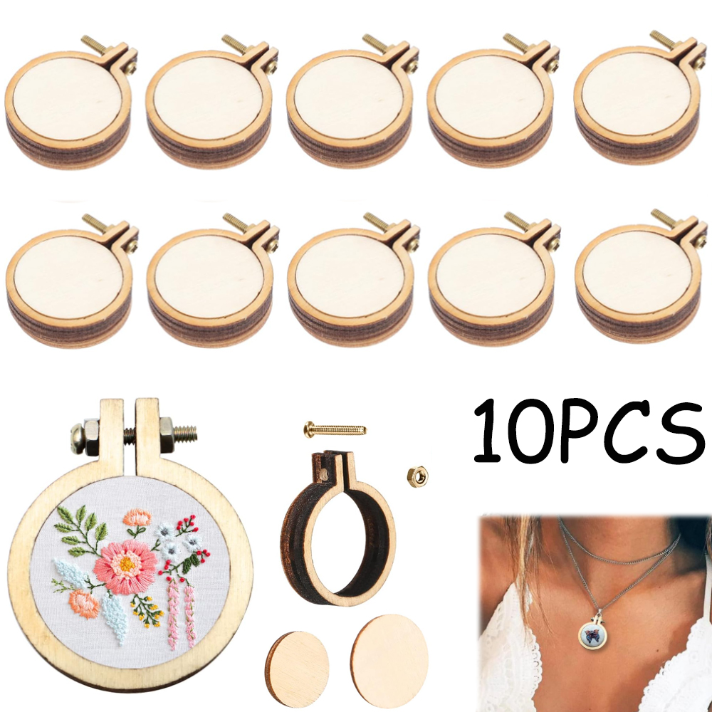10Pcs/Set Wooden Mini Embroide – обзор и цена Wood Ring Blank