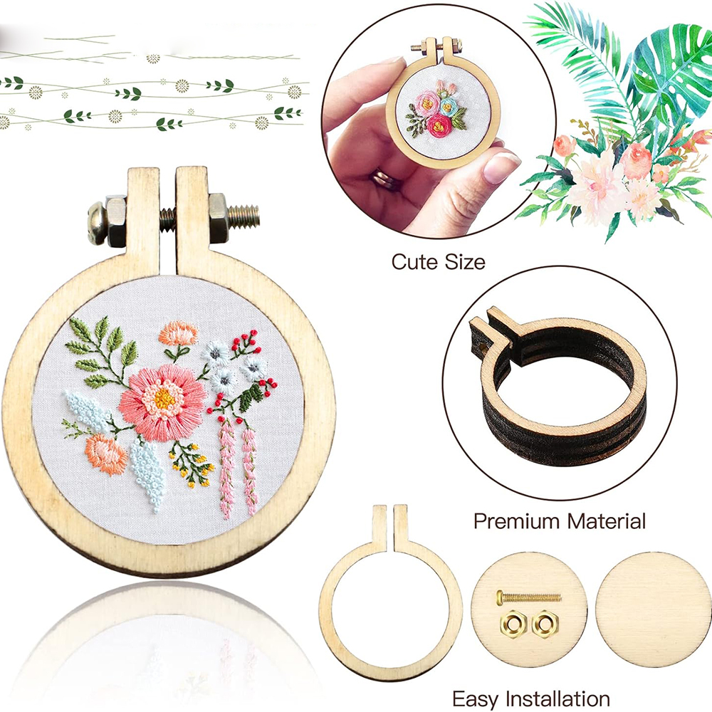10Pcs/Set Wooden Mini Embroide – обзор и цена Wood Ring Blank