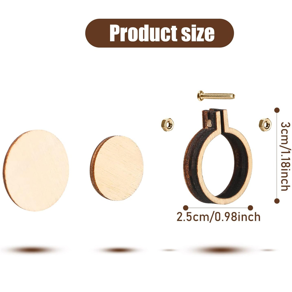 10Pcs/Set Wooden Mini Embroide – обзор и цена Wood Ring Blank