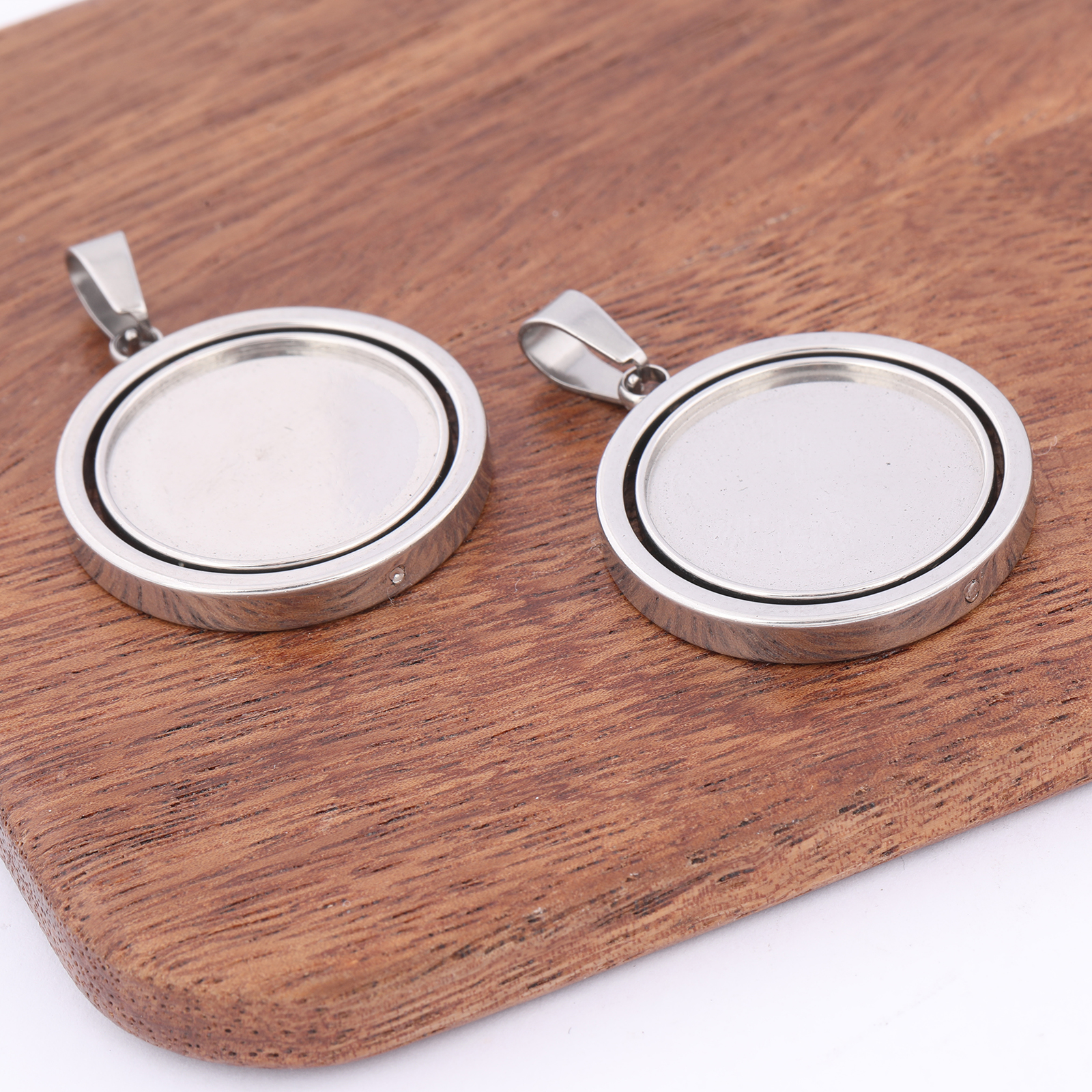 3pcs Stainless Steel  Rotatabl – обзор и цена Bezels Set Pendant