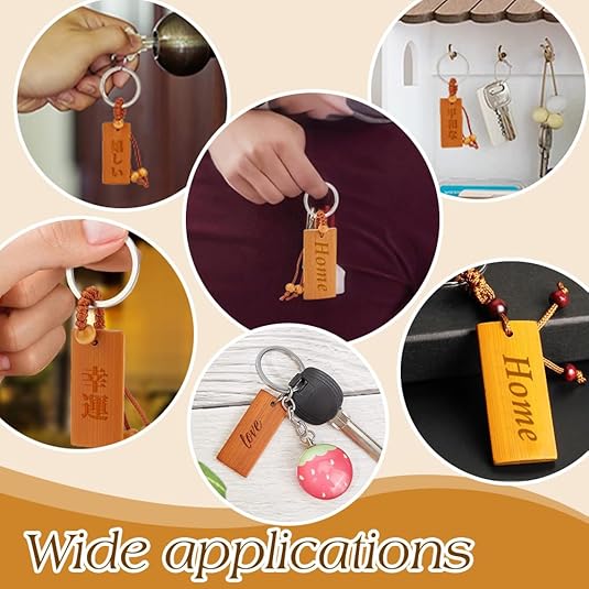 50pcs Wooden Tags Key Ring Bla – обзор и цена Wood Ring Blank