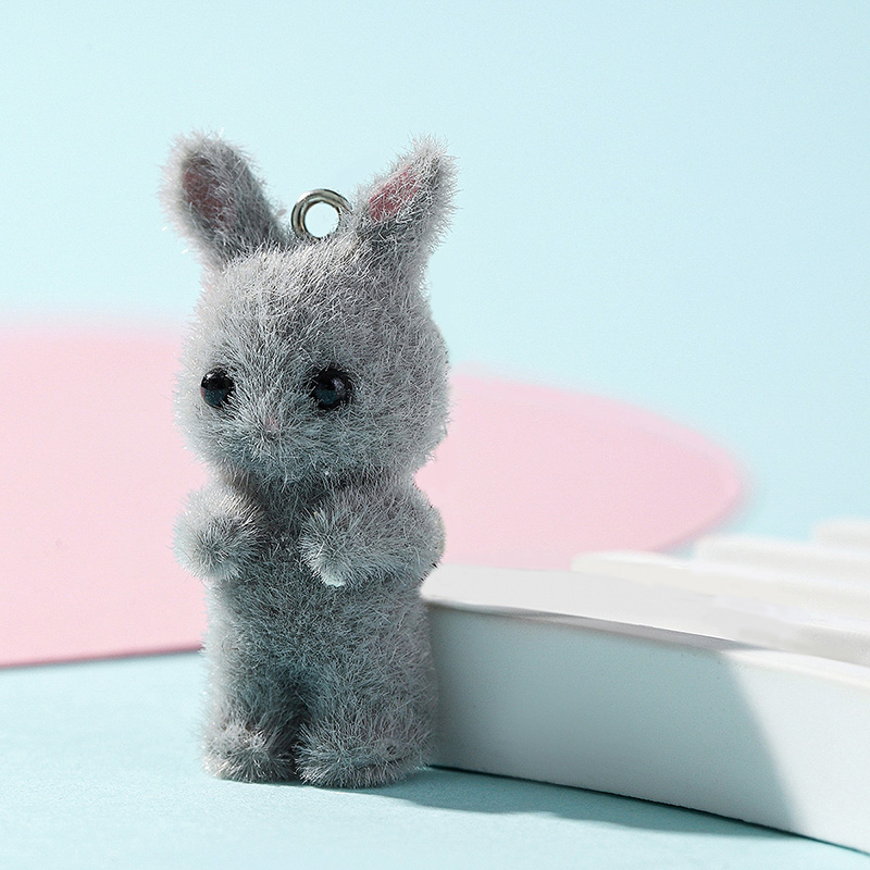 5pcs/lot Cute Flocking Rabbit  – обзор и цена Resin Craft Projects