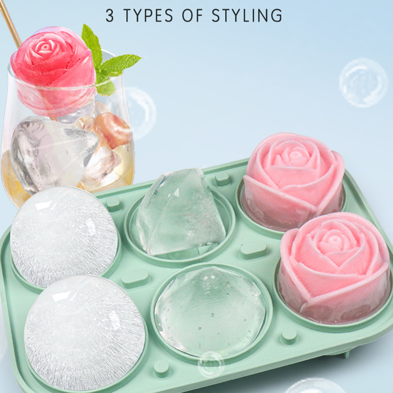 3D Rose Diamond Round Ice Cube – обзор и цена Coaster Mold Round
