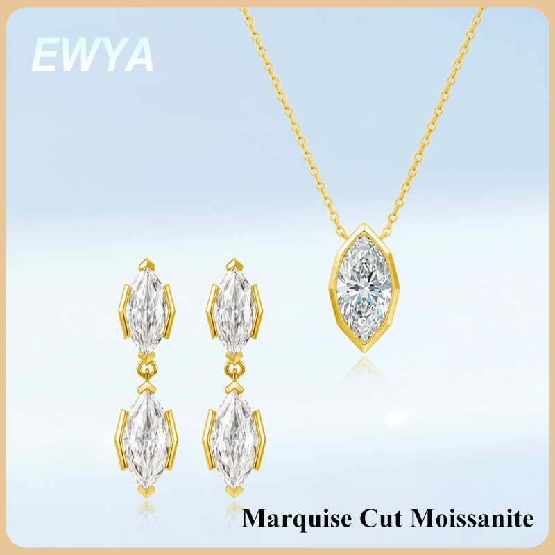EWYA 3CT Marquise Cut Moissani – обзор и цена Bezels Set Pendant