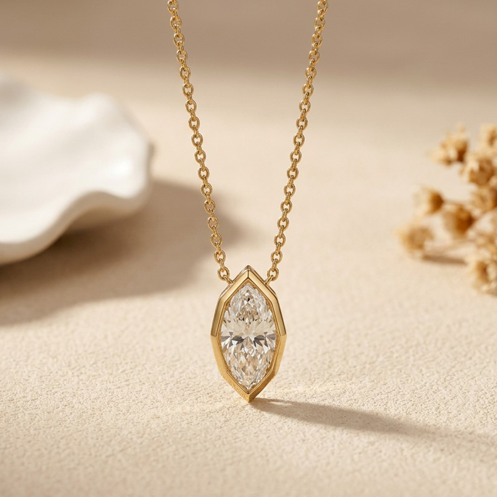 EWYA 3CT Marquise Cut Moissani – обзор и цена Bezels Set Pendant