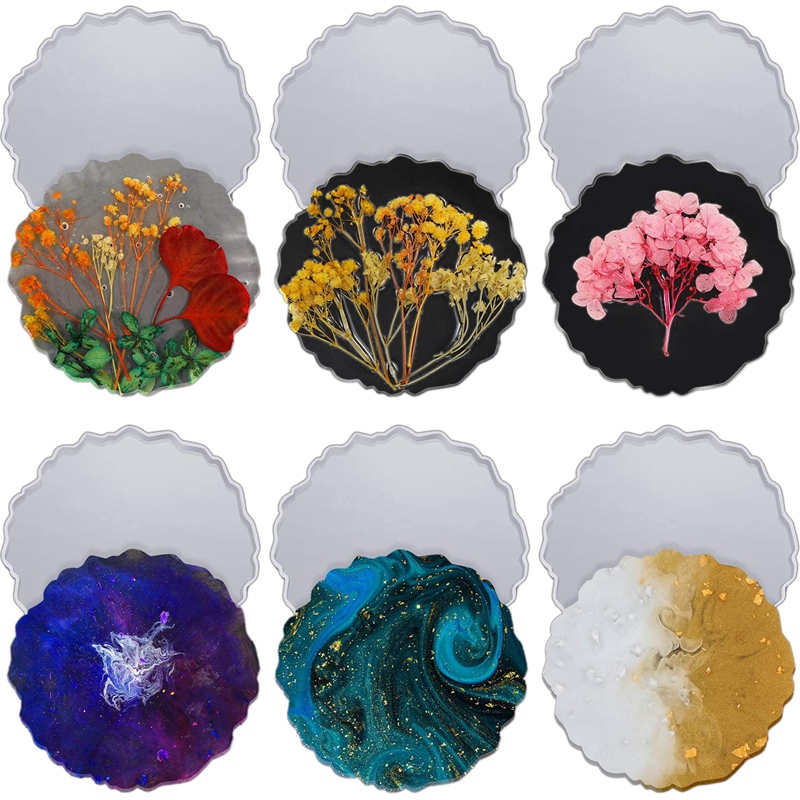 6 Pieces Resin Coaster Mold La – обзор и цена Geode Mold Silicone