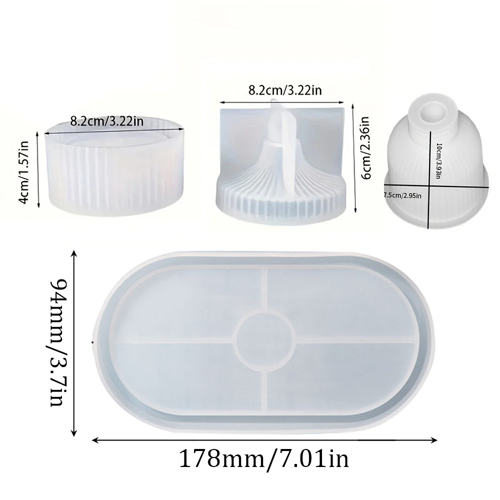 4pcs Silicone Molds Oval Tray  – обзор и цена Coaster Mold Round