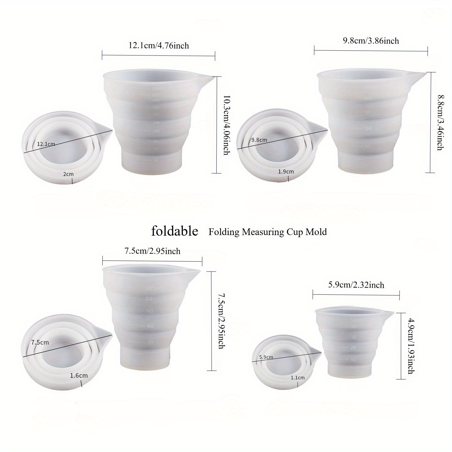 50-500ml Foldable Silicone Mea – обзор и цена Mixing Cup Silicone
