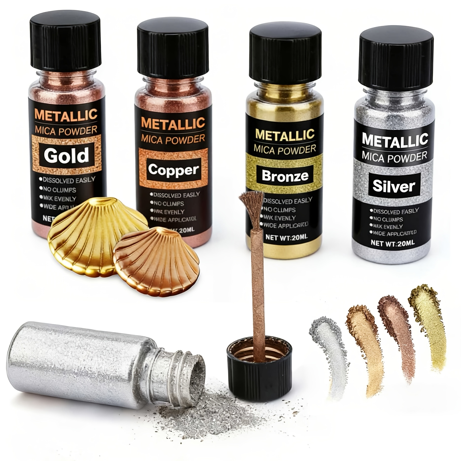 Metallic Mica Powder, Brushed  – обзор и цена Resin Pigment Set