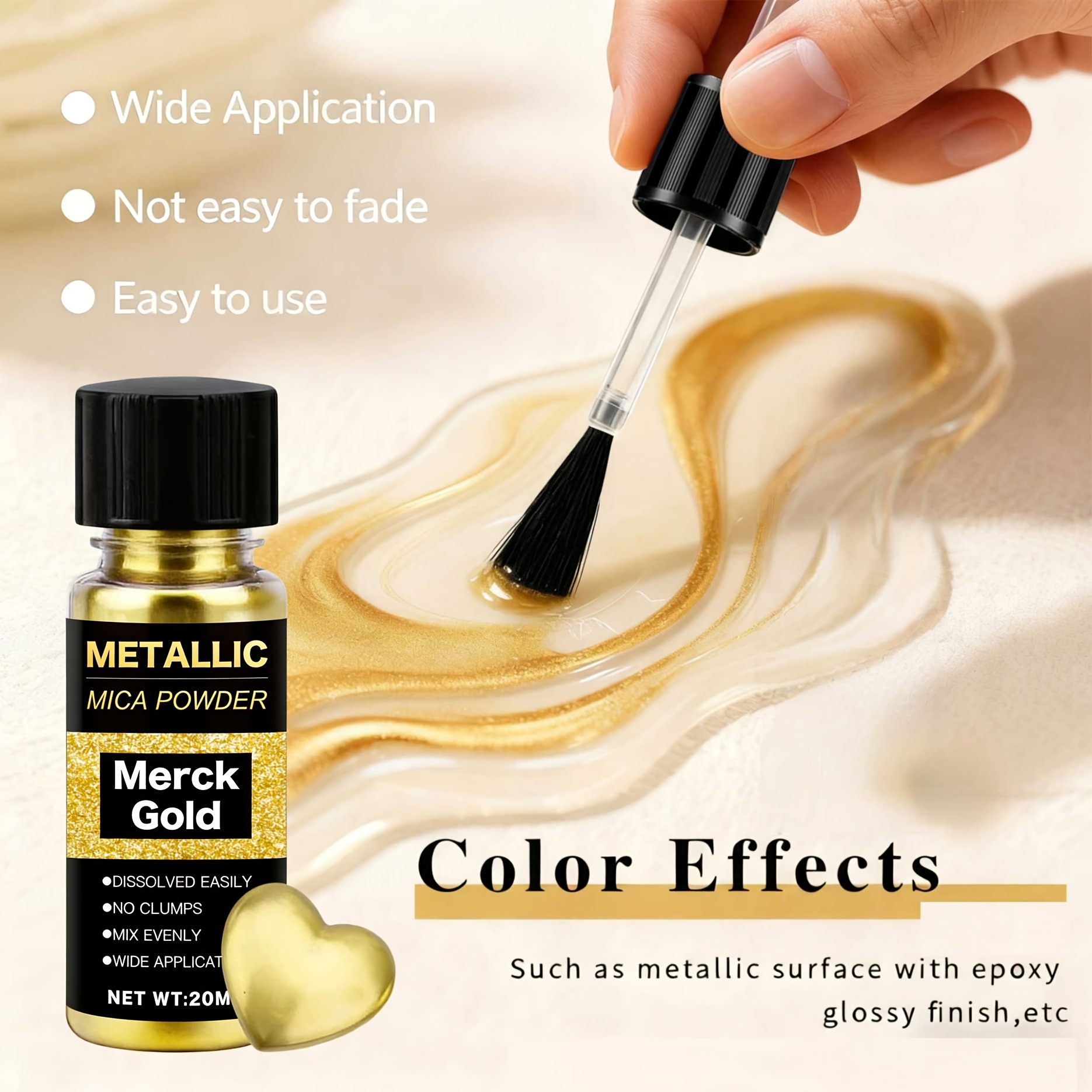 Metallic Mica Powder, Brushed  – обзор и цена Resin Pigment Set