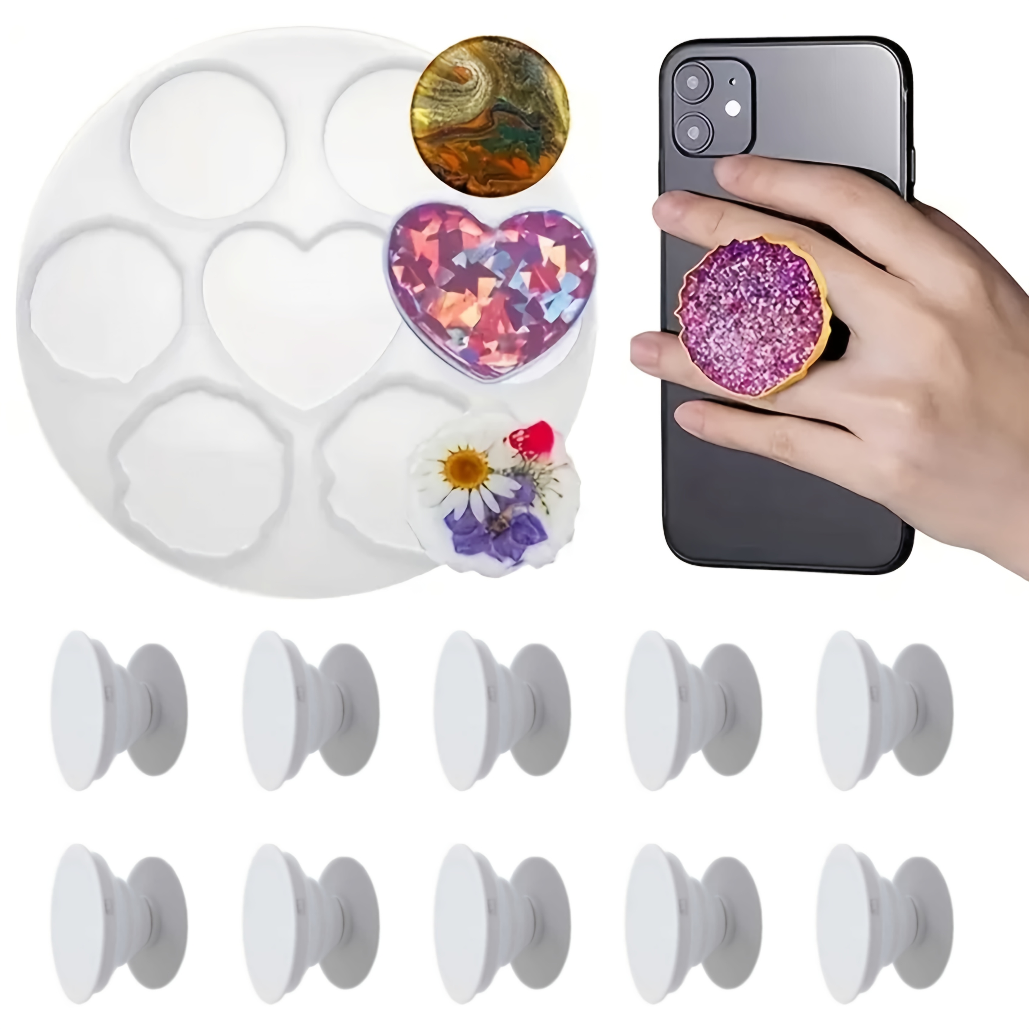 11Pcs, Irregular Phone Holder  – обзор и цена Coaster Mold Round