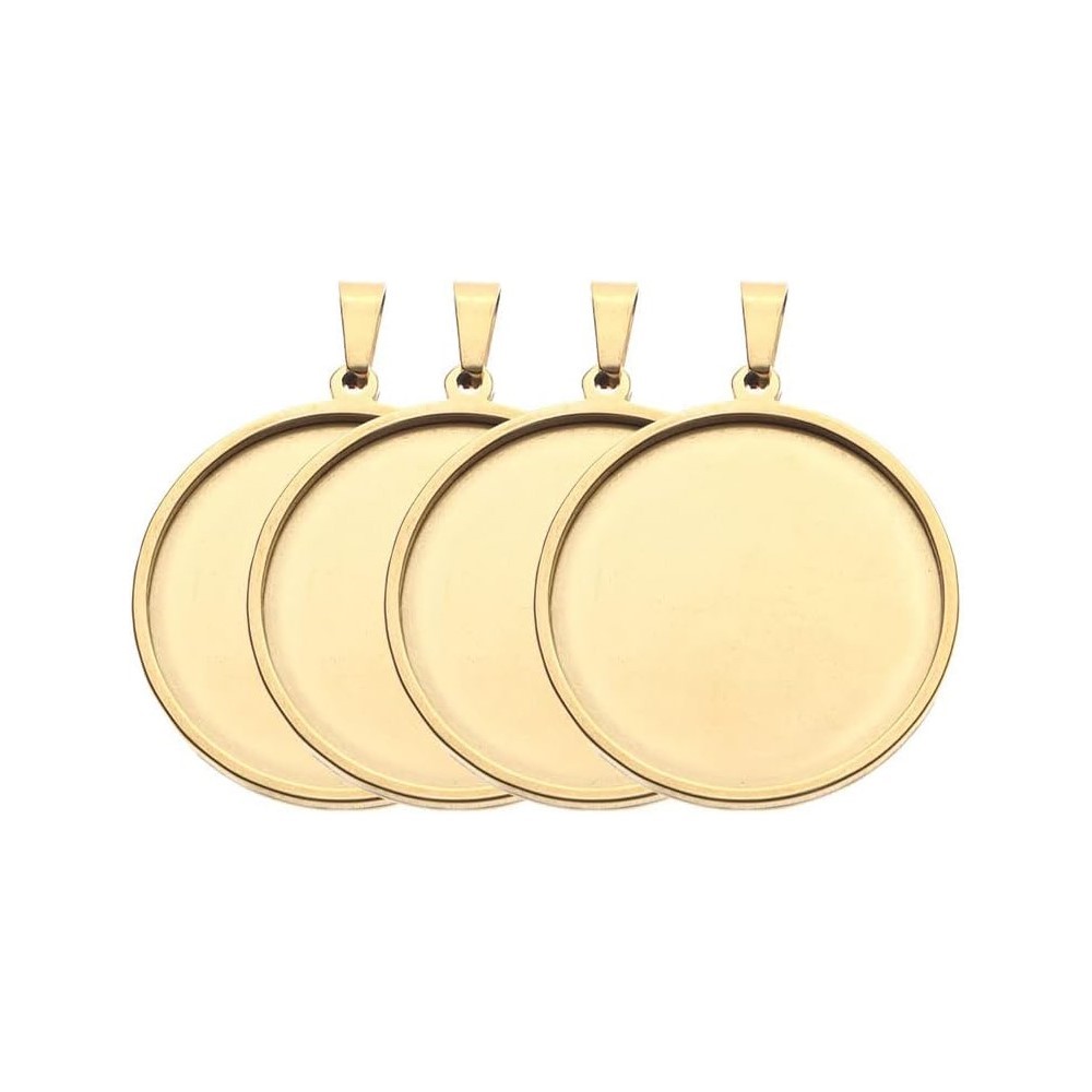 5Pcs/Lot Stainless Steel Round – обзор и цена Bezels Set Pendant