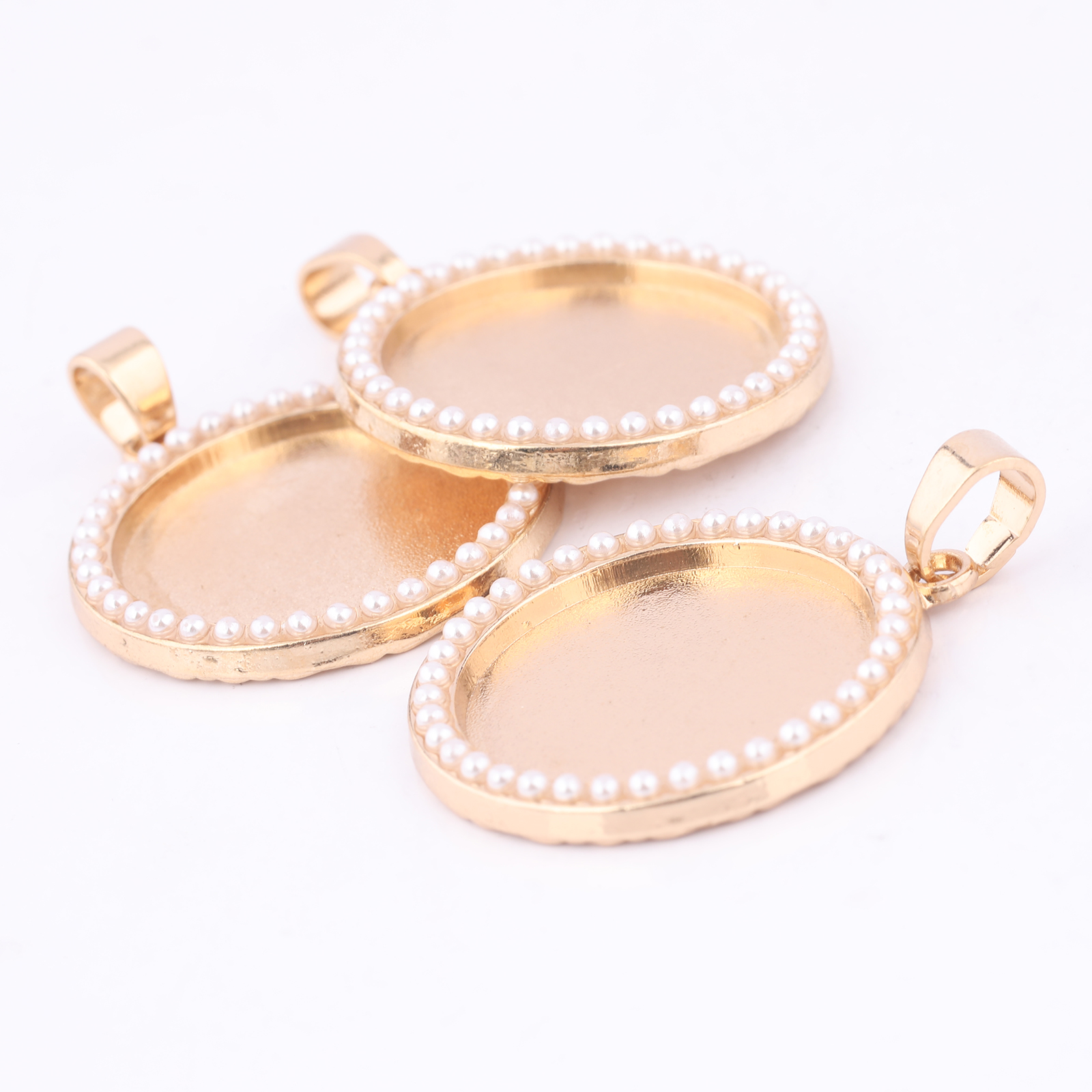 5pcs Kc Gold Pearl Cabochon Ba – обзор и цена Bezels Set Pendant
