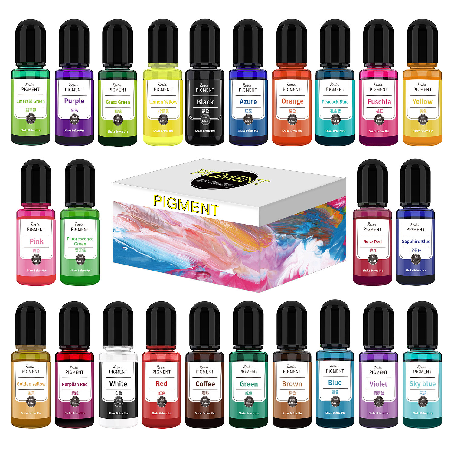 24/30 Colors Set 10ml Epoxy Re – обзор и цена Resin Pigment Set