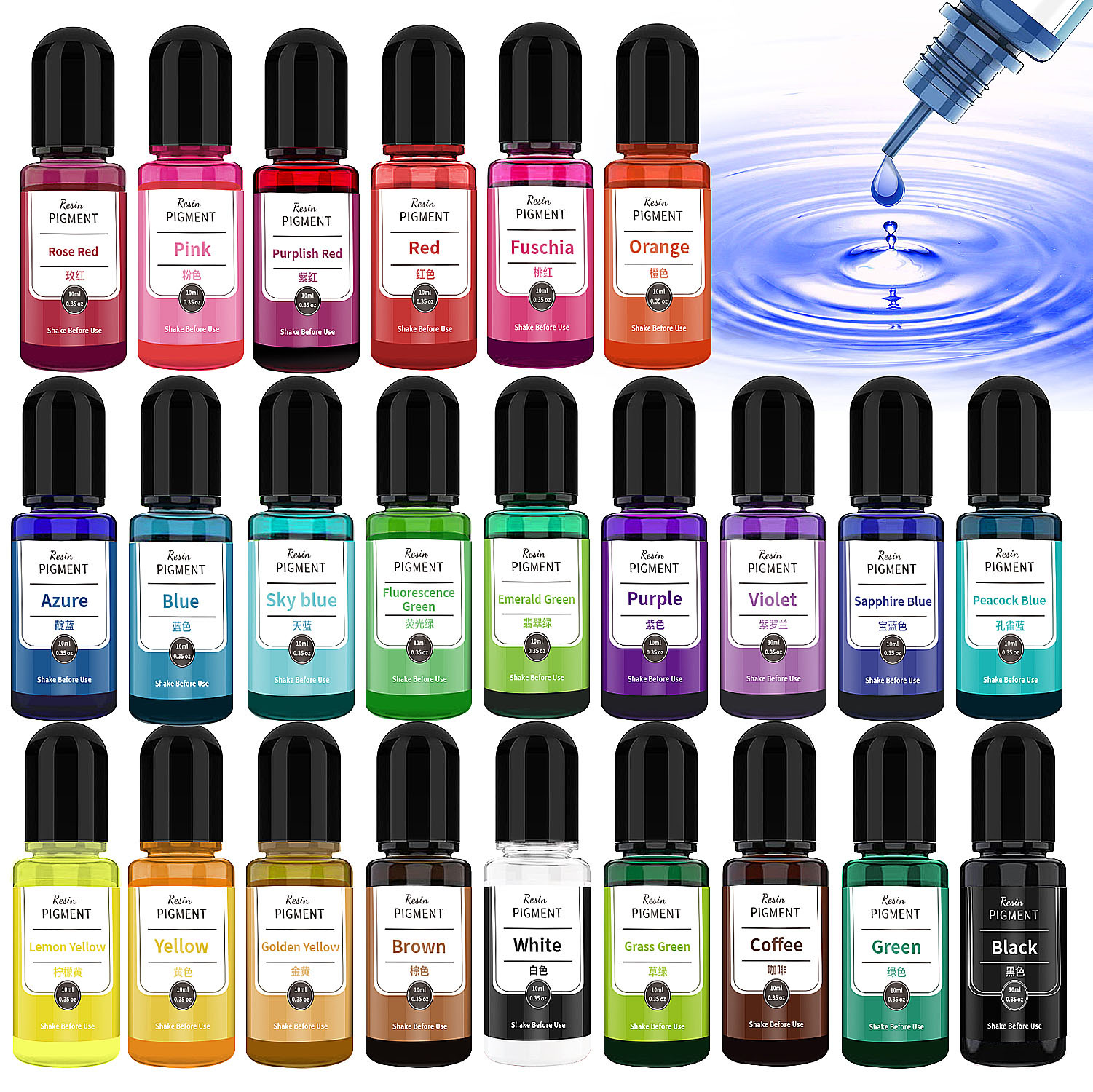 24/30 Colors Set 10ml Epoxy Re – обзор и цена Resin Pigment Set