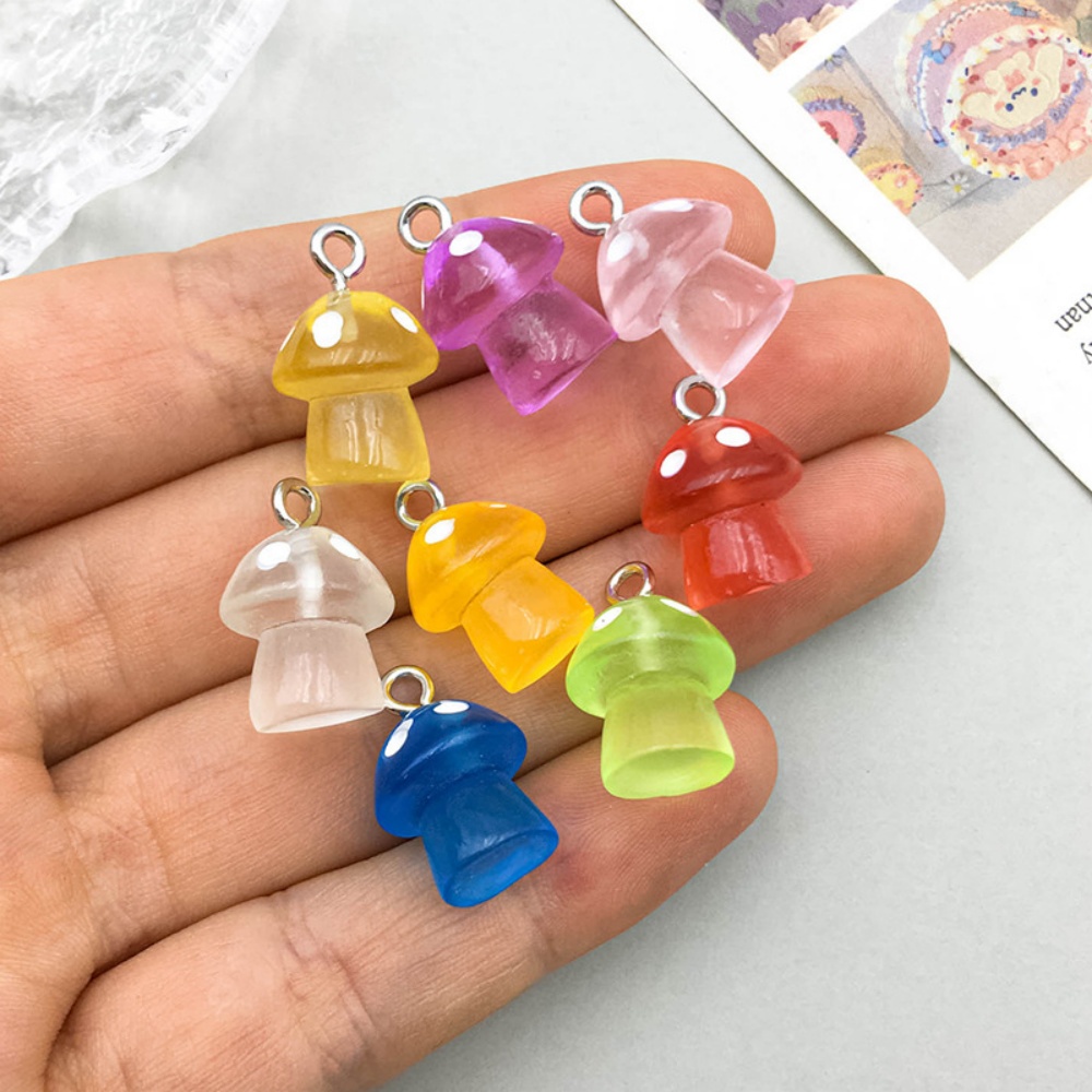16pcs Luminous Mushroom Charms – обзор и цена Resin Craft Projects