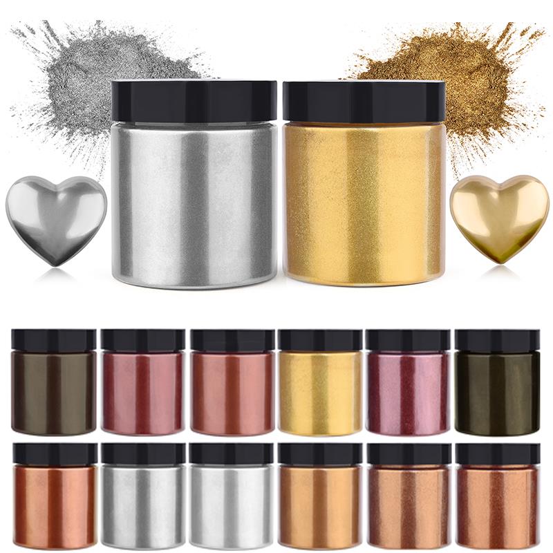 50g Shimmer Metallic Gold Silv – обзор и цена Resin Pigment Set