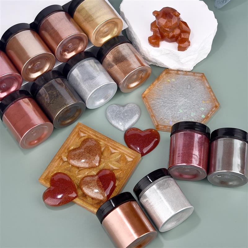 50g Shimmer Metallic Gold Silv – обзор и цена Resin Pigment Set