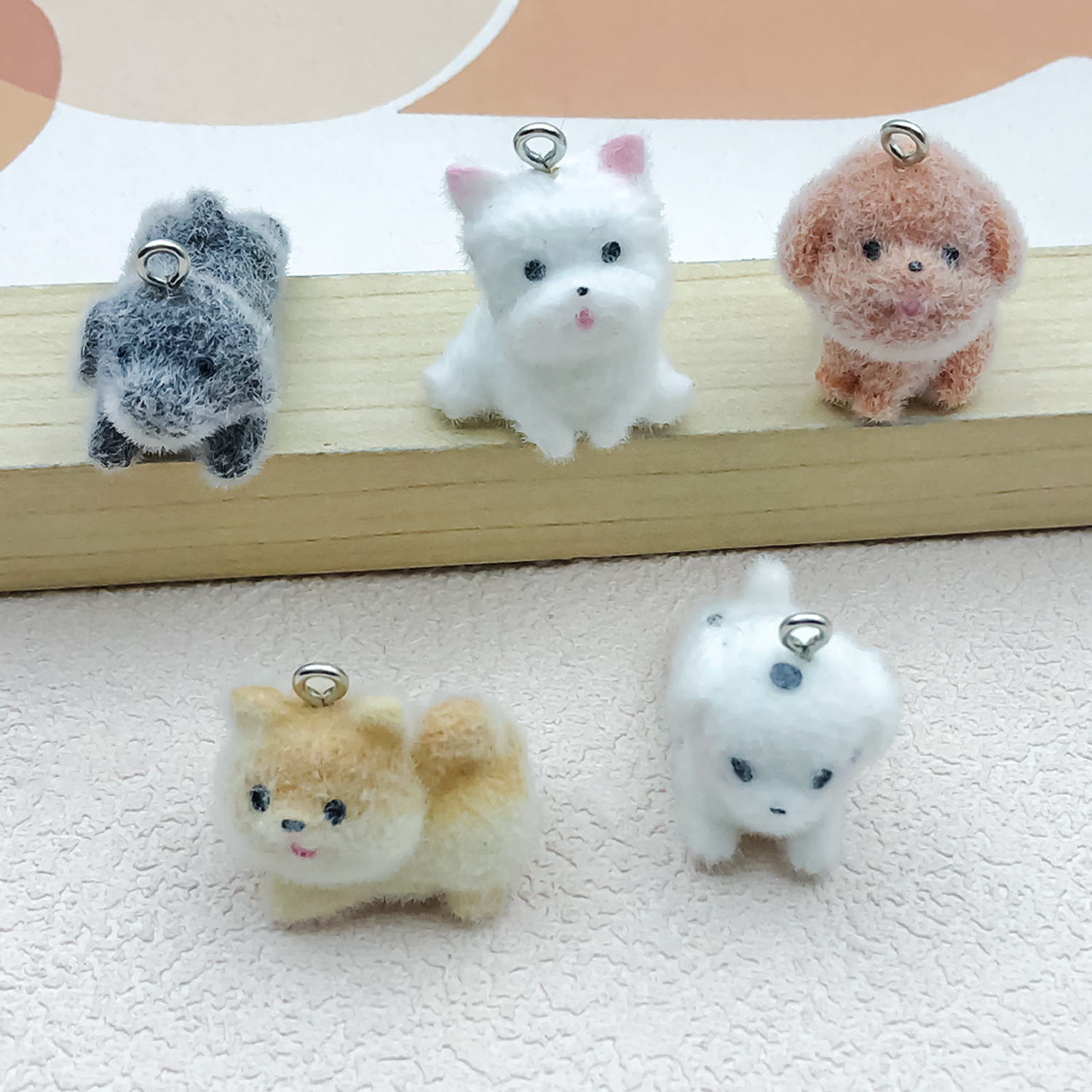 5pcs&1pc Flocked Resin Animal  – обзор и цена Resin Craft Material