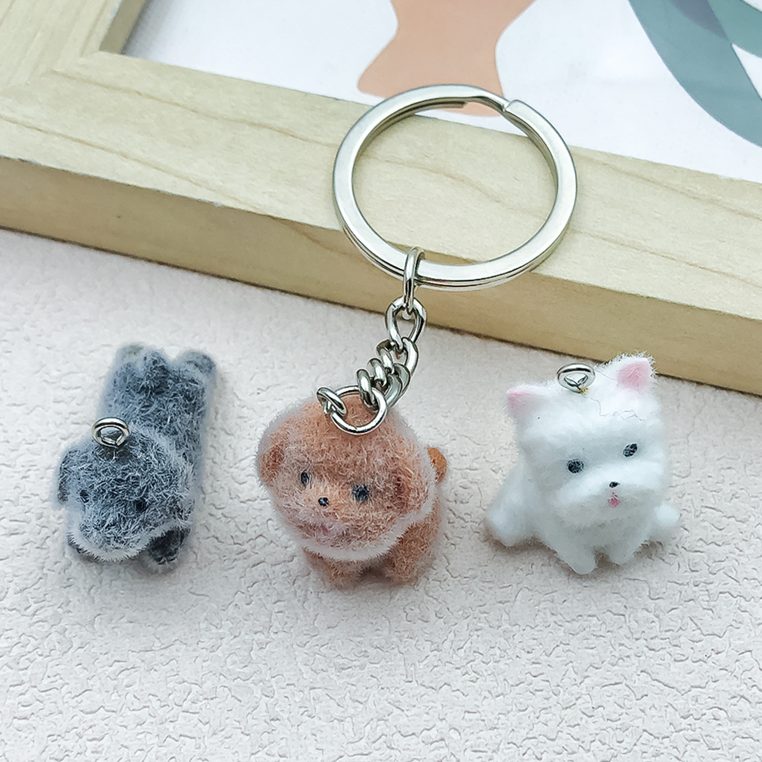 5pcs&1pc Flocked Resin Animal  – обзор и цена Resin Craft Material