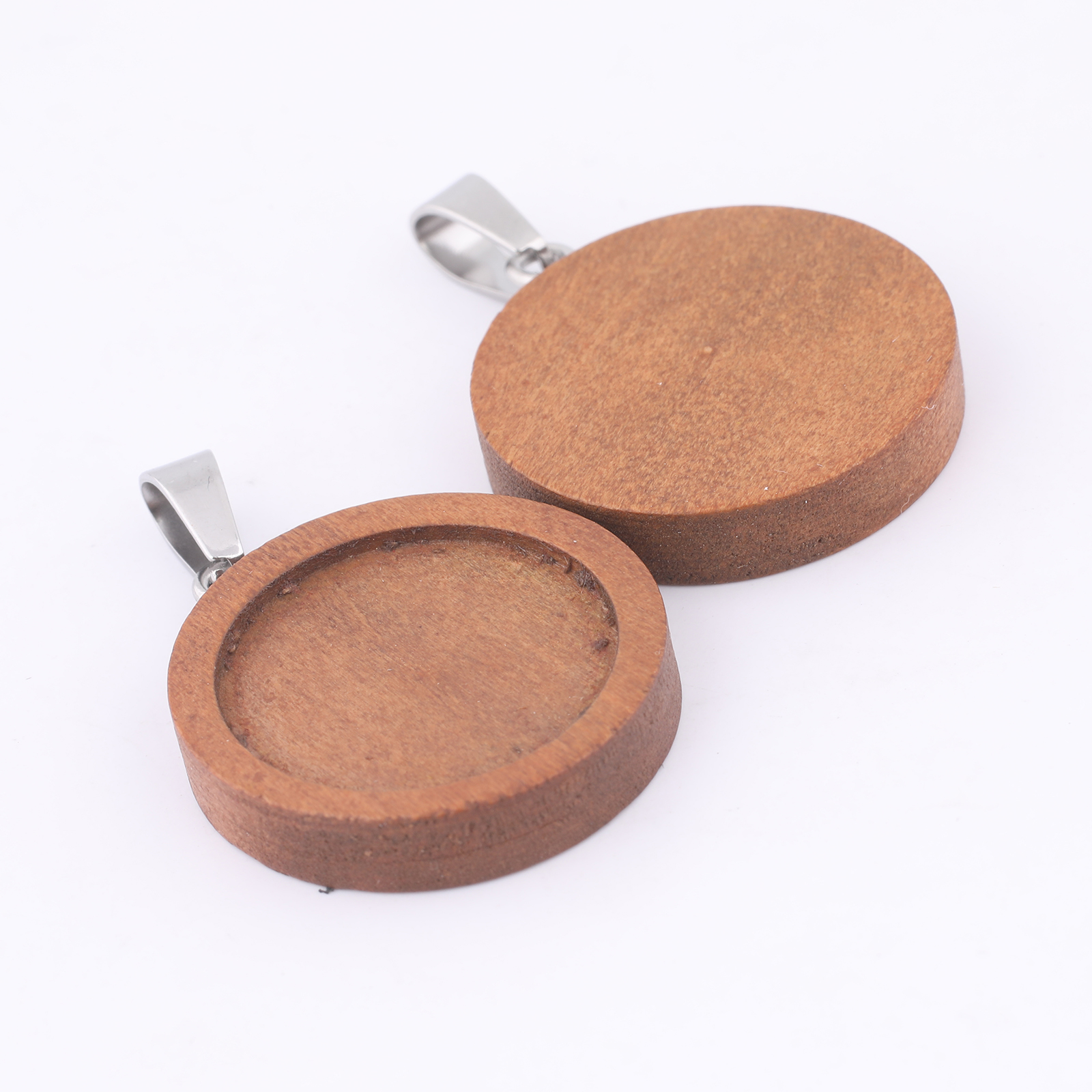 10pcs 20mm Round Wood Cabochon – обзор и цена Bezels Set Pendant
