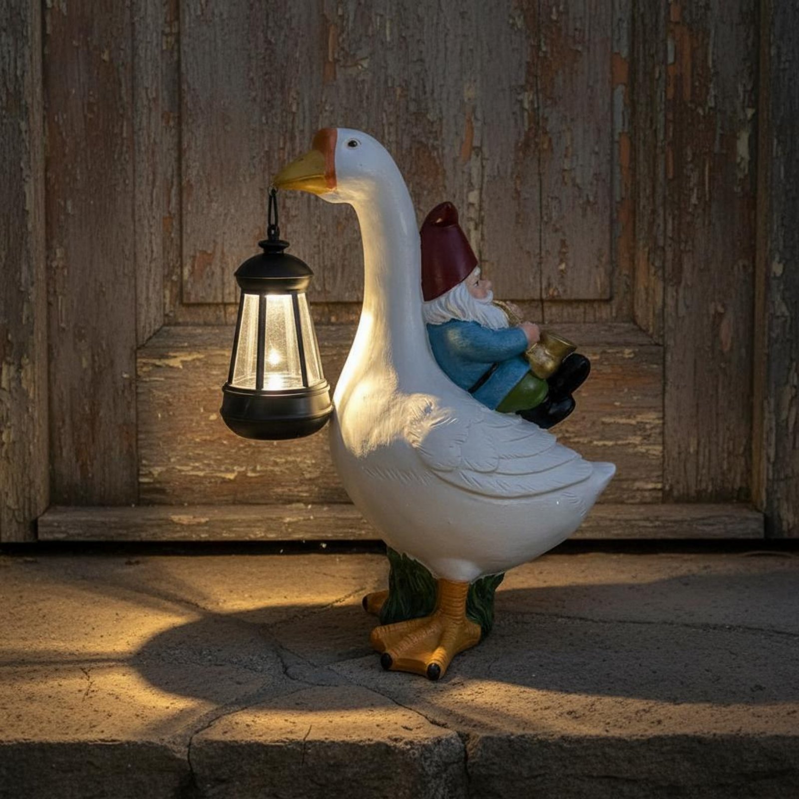 Gnome Riding Goose Statue Weat – обзор и цена Resin Crafts