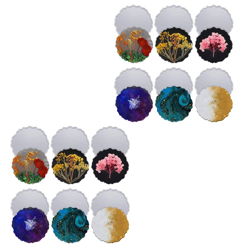 ABVT-12 Pieces Resin Coaster M – обзор и цена Geode Mold Silicone