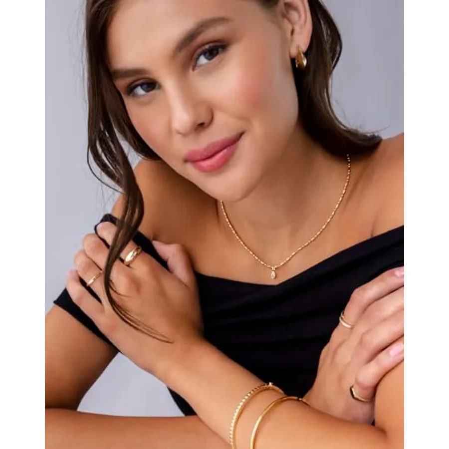 14K Gold Plated Dainty Tube Ba – обзор и цена Bezels Set Pendant